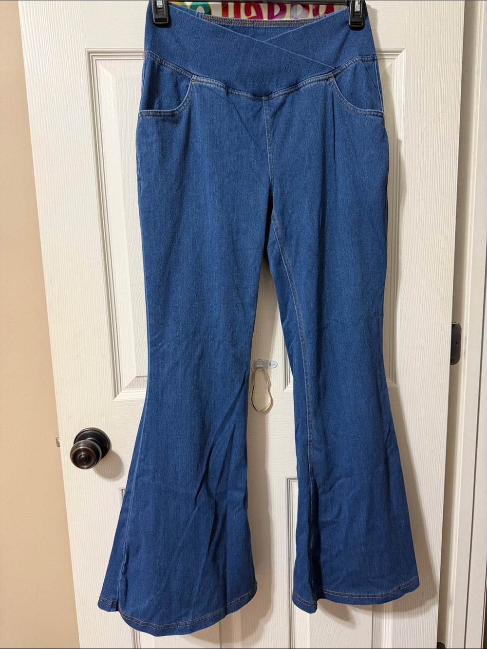 HALARA Flex High Waisted Flare Jeans with Crossover Waist